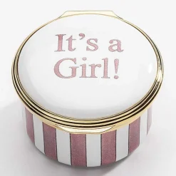 Halcyon Days Nursery & Christening*It'S A Girl Nursery Enamel Box |