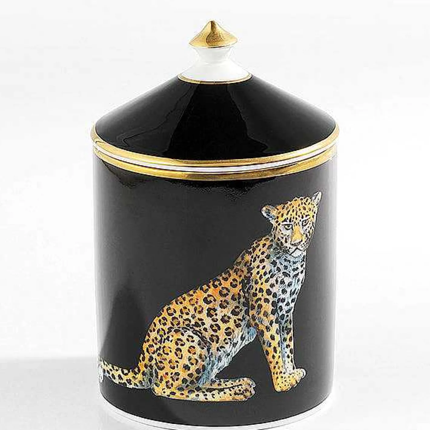 Halcyon Days Candles*Leopard Black Jasmine Lidded Candle