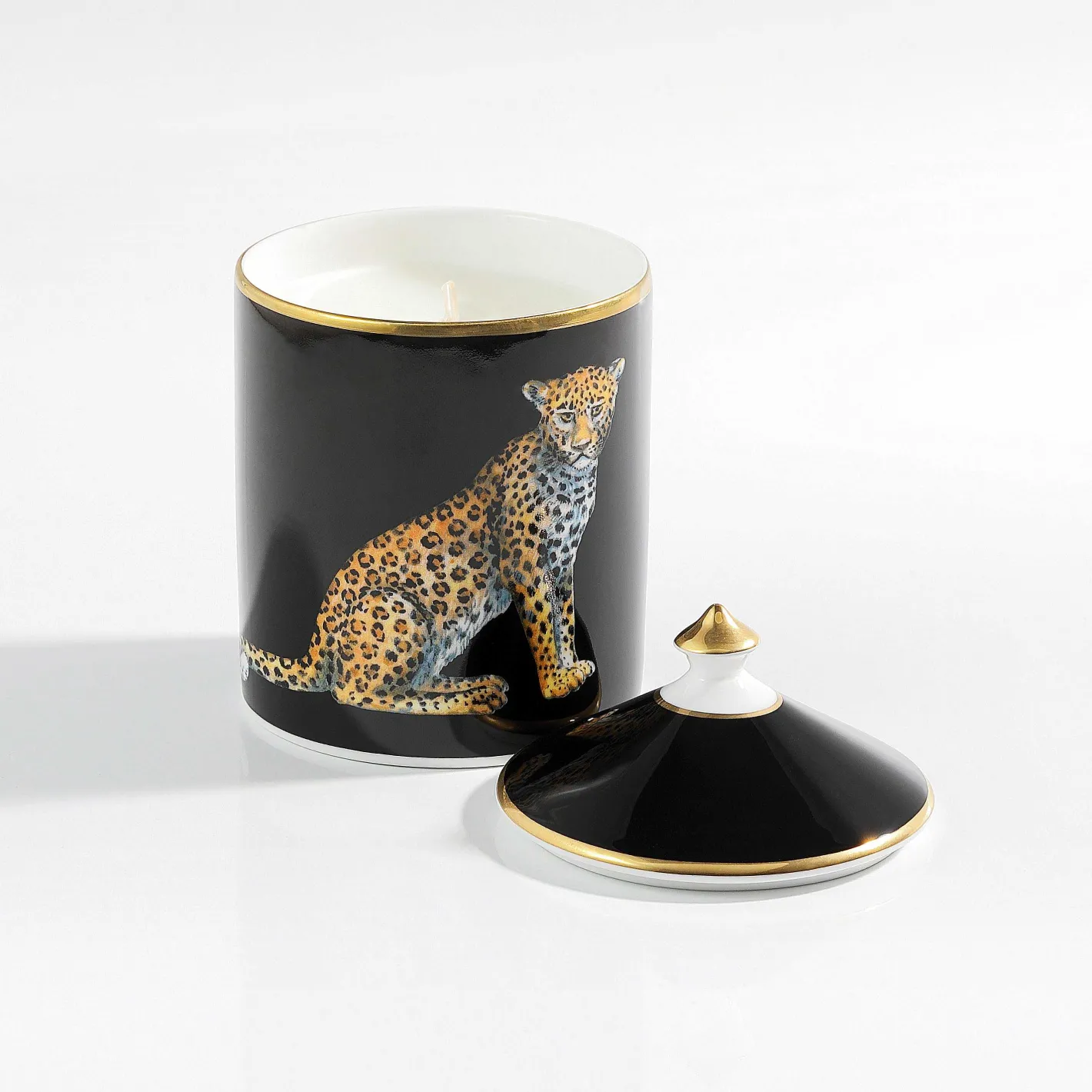 Halcyon Days Candles*Leopard Black Jasmine Lidded Candle