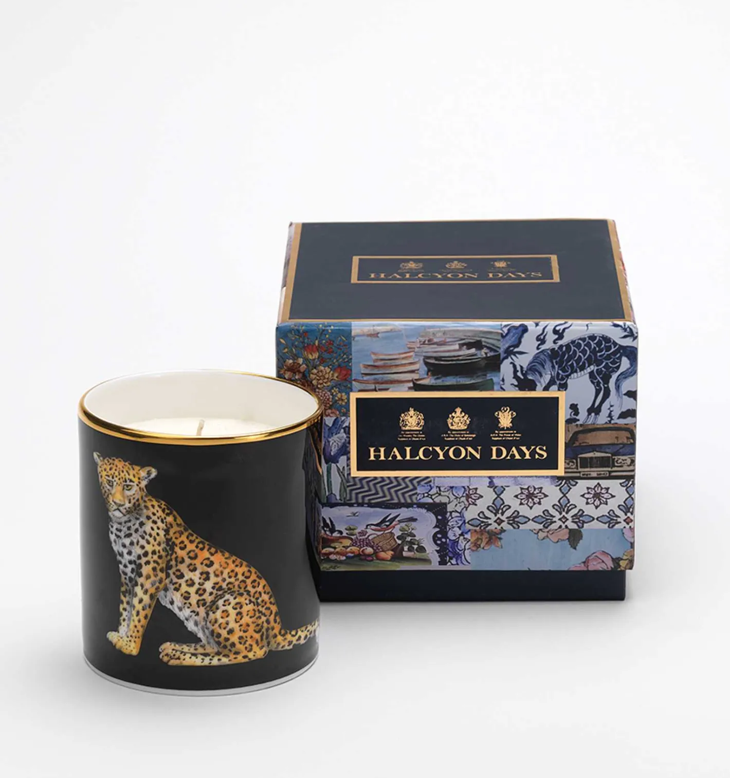 Halcyon Days Candles*Leopard Black Jasmine Lidded Candle
