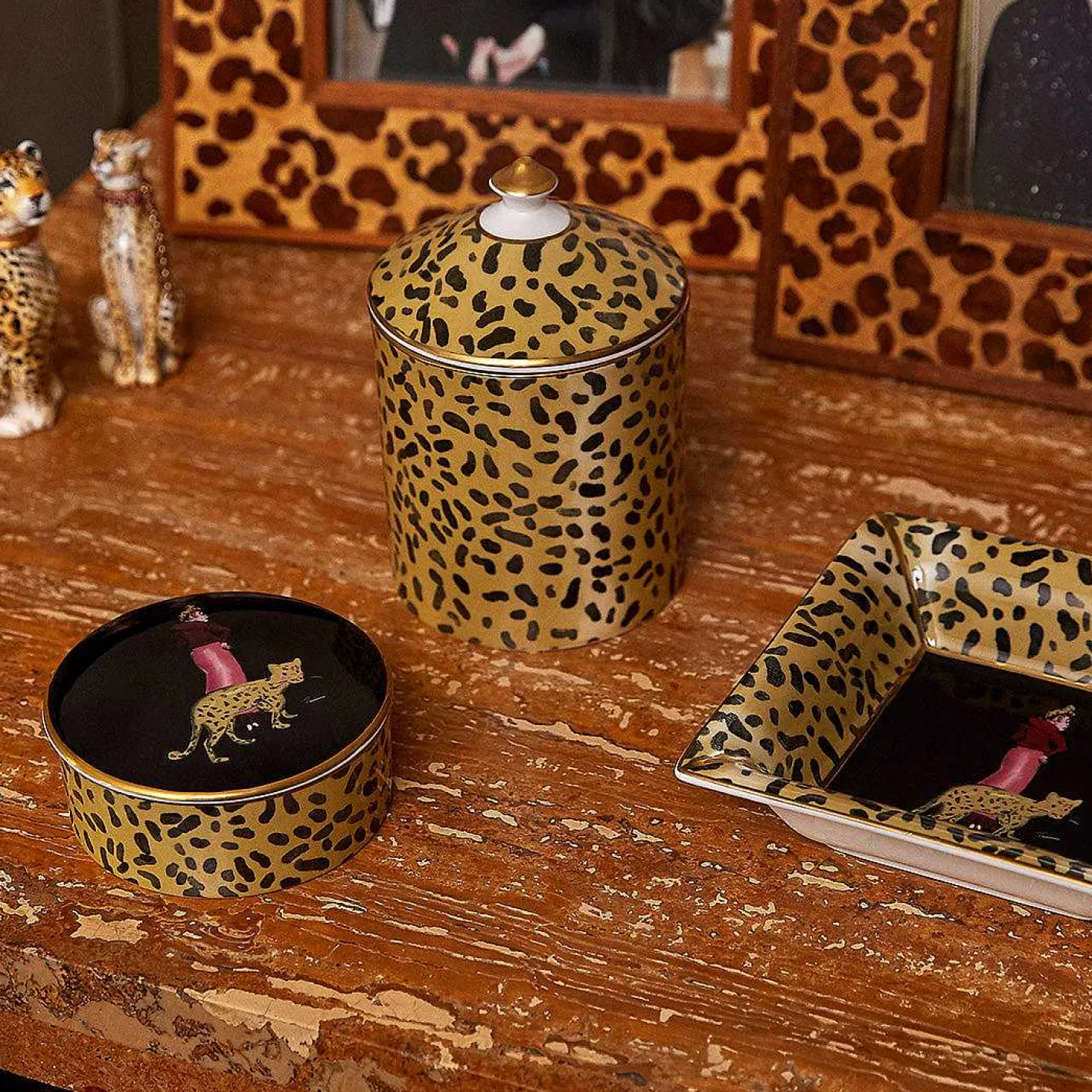 Halcyon Days Candles*Leopard Print Sandalwood & Vetiver Lidded Candle