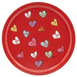 Halcyon Days Birchwood Trays*Love Hearts Round Birchwood Tray |