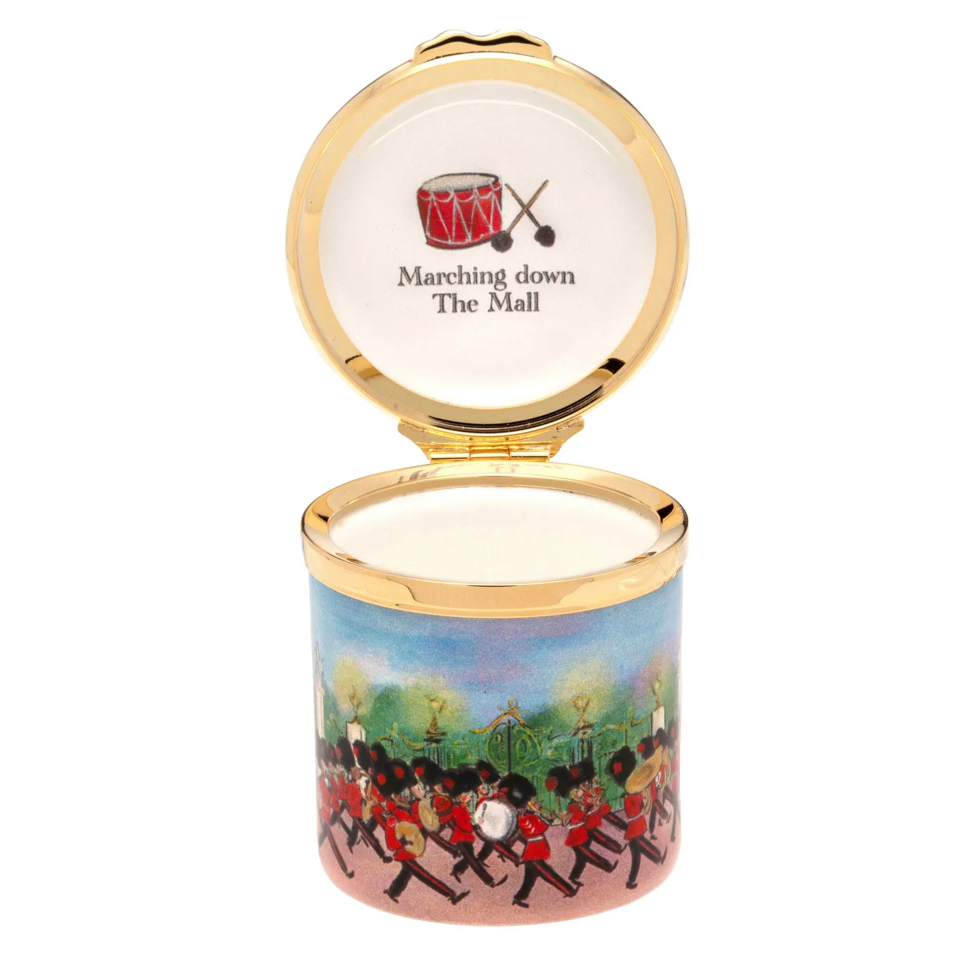 Halcyon Days Iconic Great Britain*Marching Down The Mall Tall Enamel Box