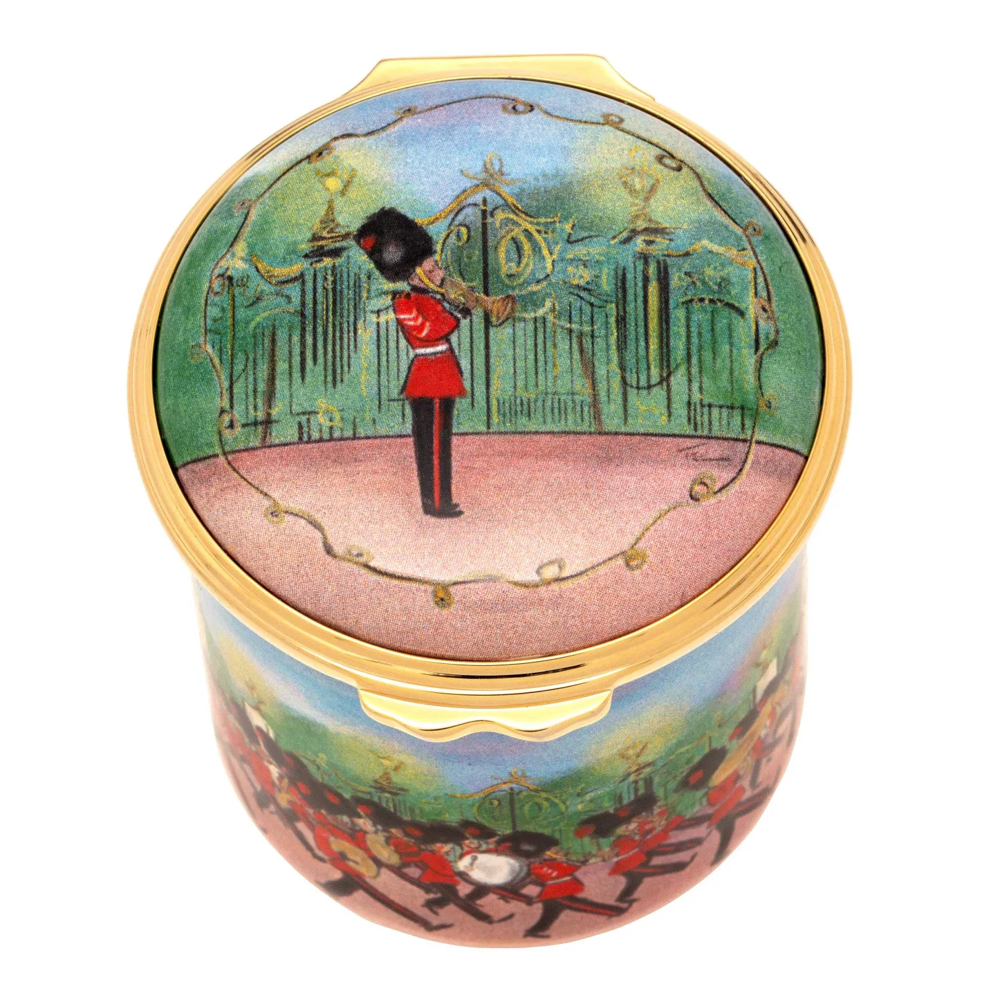 Halcyon Days Iconic Great Britain*Marching Down The Mall Tall Enamel Box