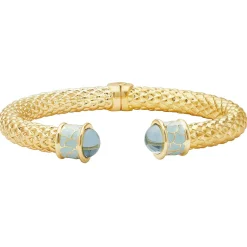 Halcyon Days Torque Bangles*Minoan Torque Aquamarine & Gold Bangle