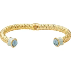 Halcyon Days Torque Bangles*Minoan Torque Aquamarine & Gold Bangle