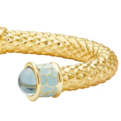 Halcyon Days Torque Bangles*Minoan Torque Aquamarine & Gold Bangle