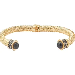 Halcyon Days Torque Bangles*Minoan Torque Black & Gold Bangle