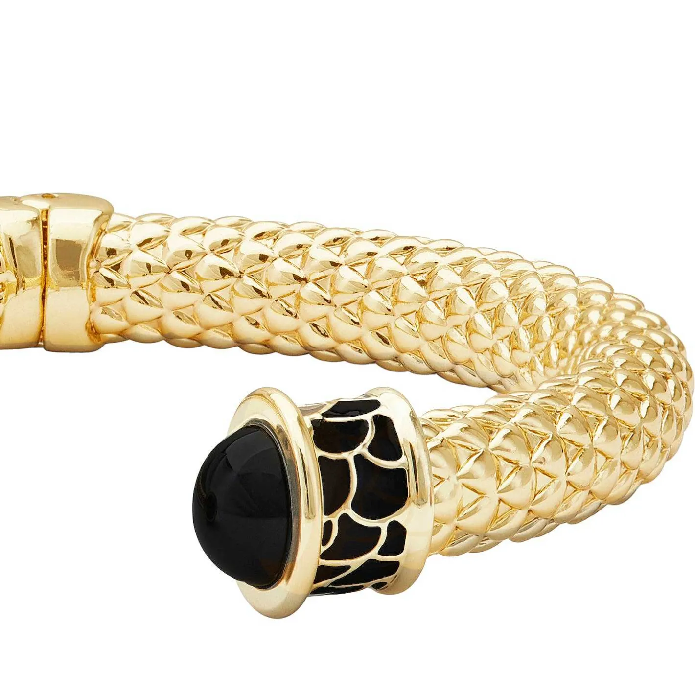 Halcyon Days Torque Bangles*Minoan Torque Black & Gold Bangle