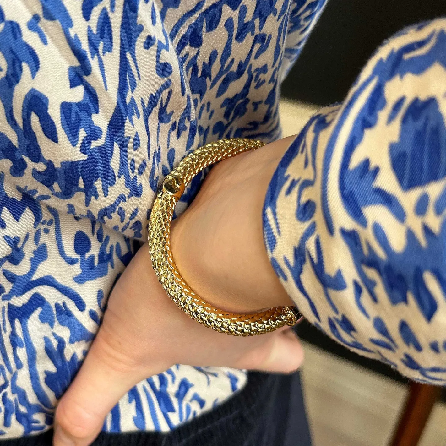 Halcyon Days Torque Bangles*Minoan Torque Black & Gold Bangle