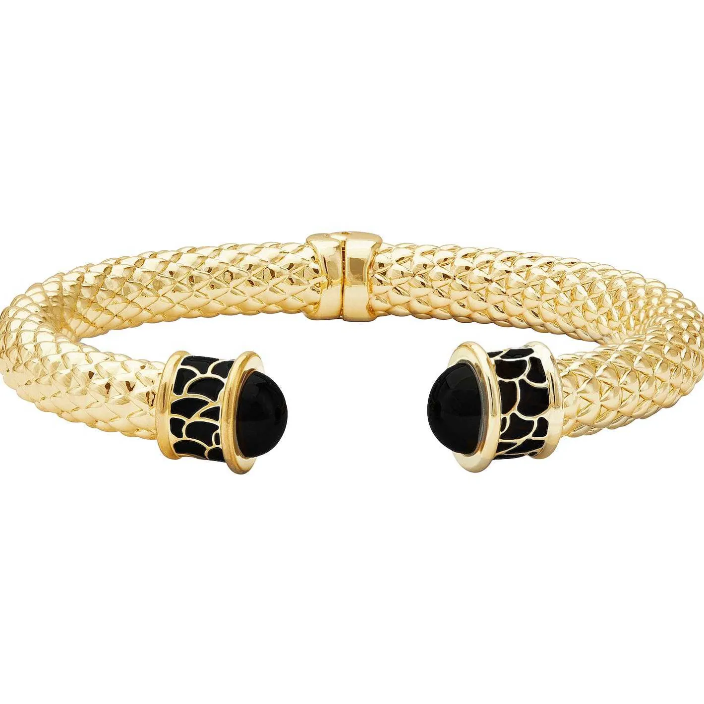 Halcyon Days Torque Bangles*Minoan Torque Black & Gold Bangle