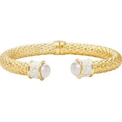 Halcyon Days Torque Bangles*Minoan Torque Pearl & Gold Bangle