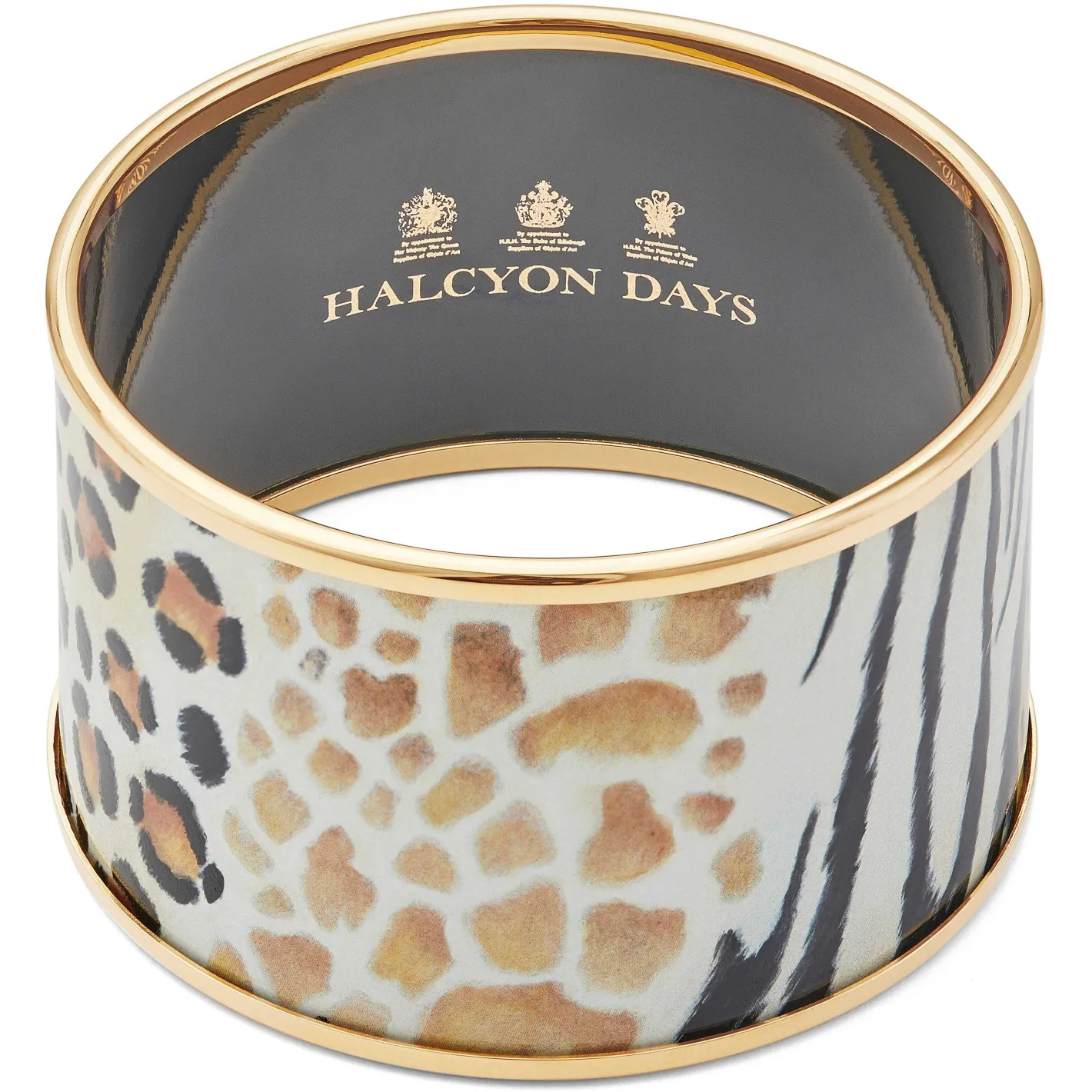 Halcyon Days Enamel Bangles*Mixed Animal Print Enamel Cuff Bangle