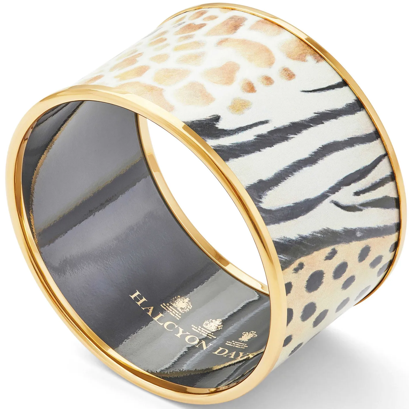 Halcyon Days Enamel Bangles*Mixed Animal Print Enamel Cuff Bangle