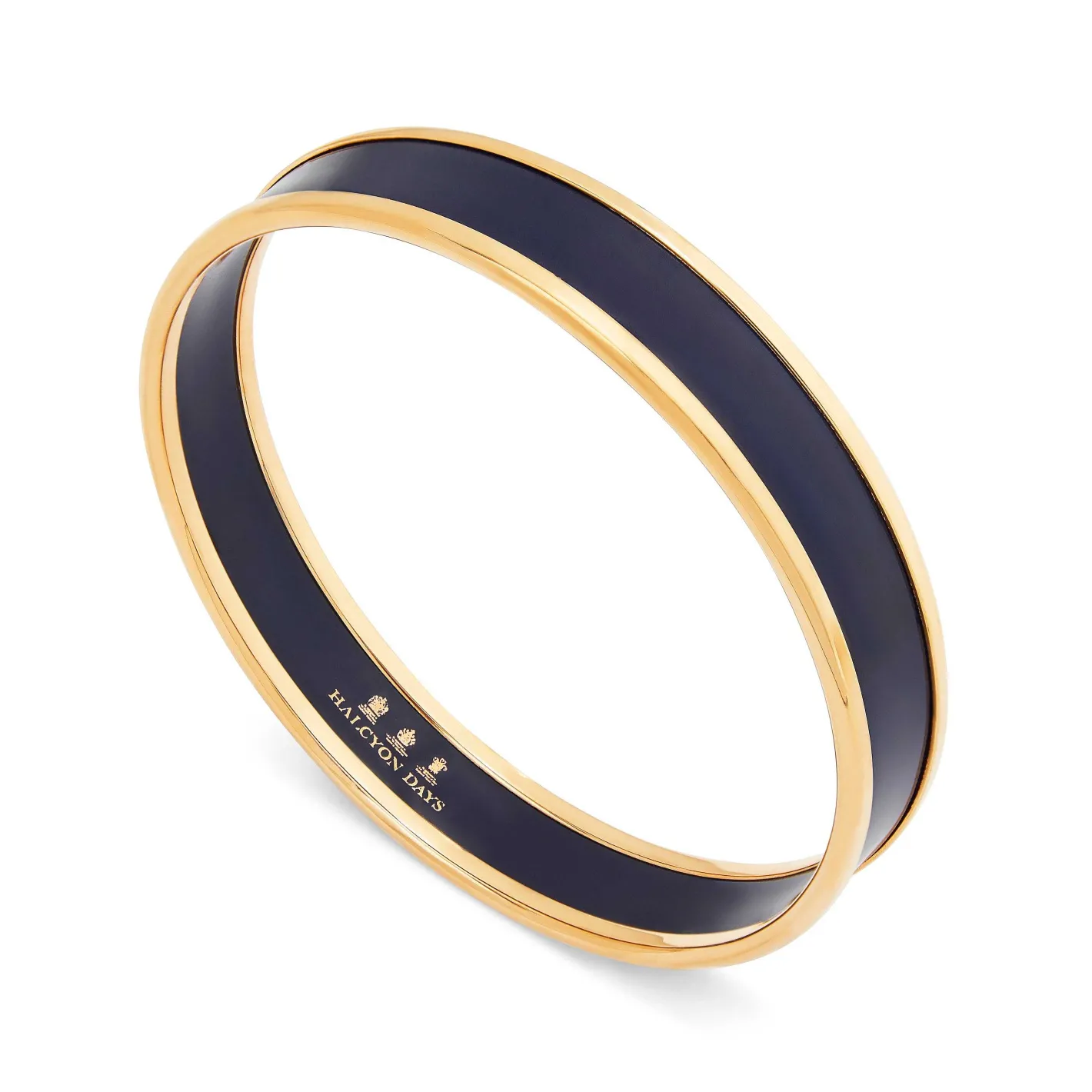 Halcyon Days Enamel Bangles*Navy & Gold Enamel Bangle |