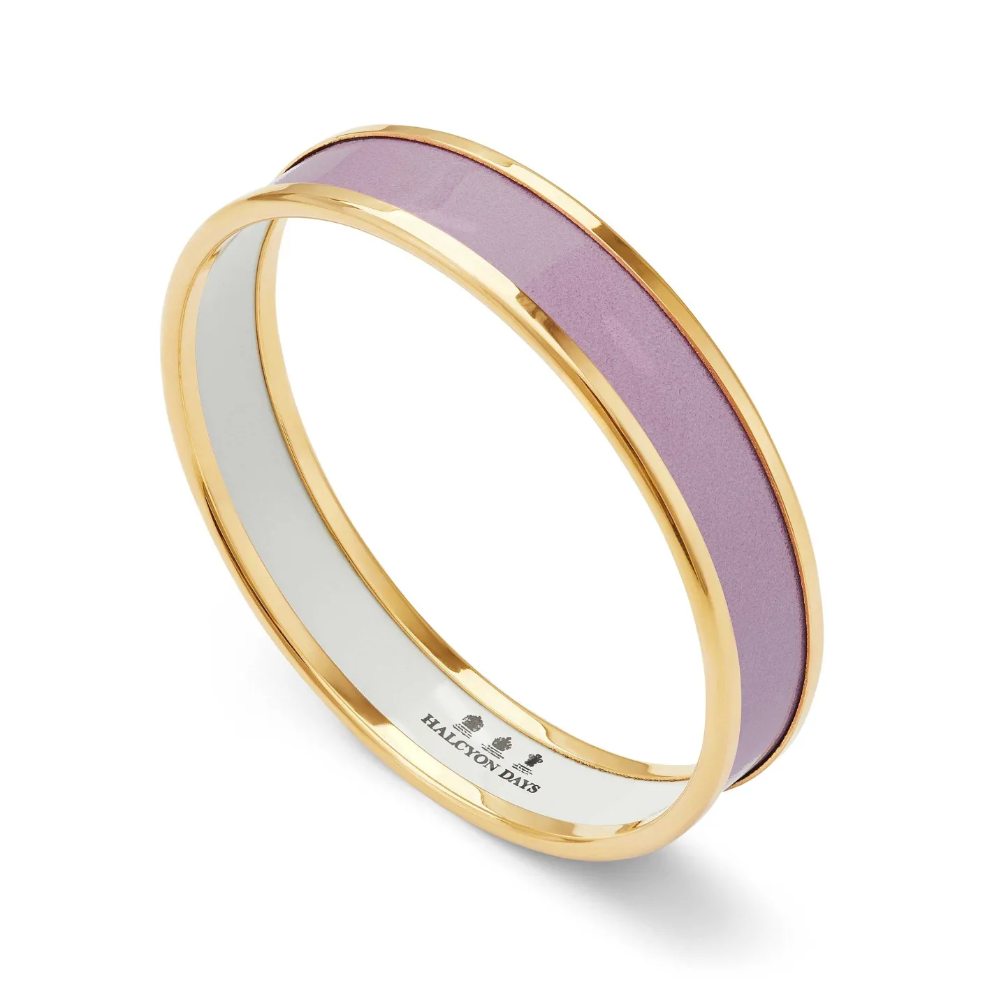 Halcyon Days Enamel Bangles*Pale Pink & Gold Enamel Bangle