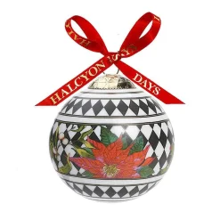 Halcyon Days Baubles*Parterre Black With Poinsettia Bauble |