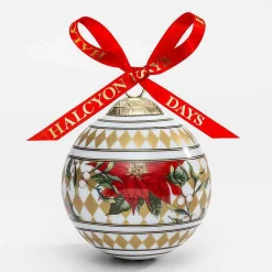 Halcyon Days Baubles*Parterre Gold With Poinsettia Bauble |