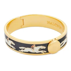 Halcyon Days Hinged Bangles*Race Horse Black & Cream Bangle |