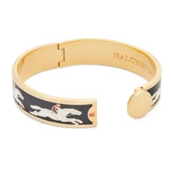 Halcyon Days Hinged Bangles*Race Horse Black & Cream Bangle |