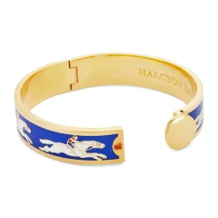Halcyon Days Hinged Bangles*Race Horse Cobalt & Cream Bangle