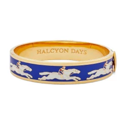 Halcyon Days Hinged Bangles*Race Horse Cobalt & Cream Bangle