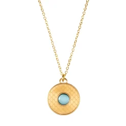 Halcyon Days Necklaces & Earrings*Salamander Cabochon Aquamarine & Gold Necklace