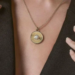 Halcyon Days Necklaces & Earrings*Salamander Cabochon Pearl & Gold Necklace