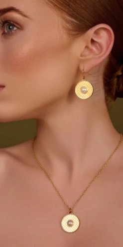 Halcyon Days Necklaces & Earrings*Salamander Cabochon Pearl & Gold Earrings