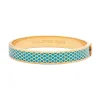 Halcyon Days Hinged Bangles*Salamander Turquoise & Gold Hinged Enamel Bangle |