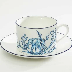 Halcyon Days Teaware*Serengeti Elephant Teacup & Saucer