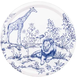 Halcyon Days Birchwood Trays*Serengeti Round Birchwood Tray