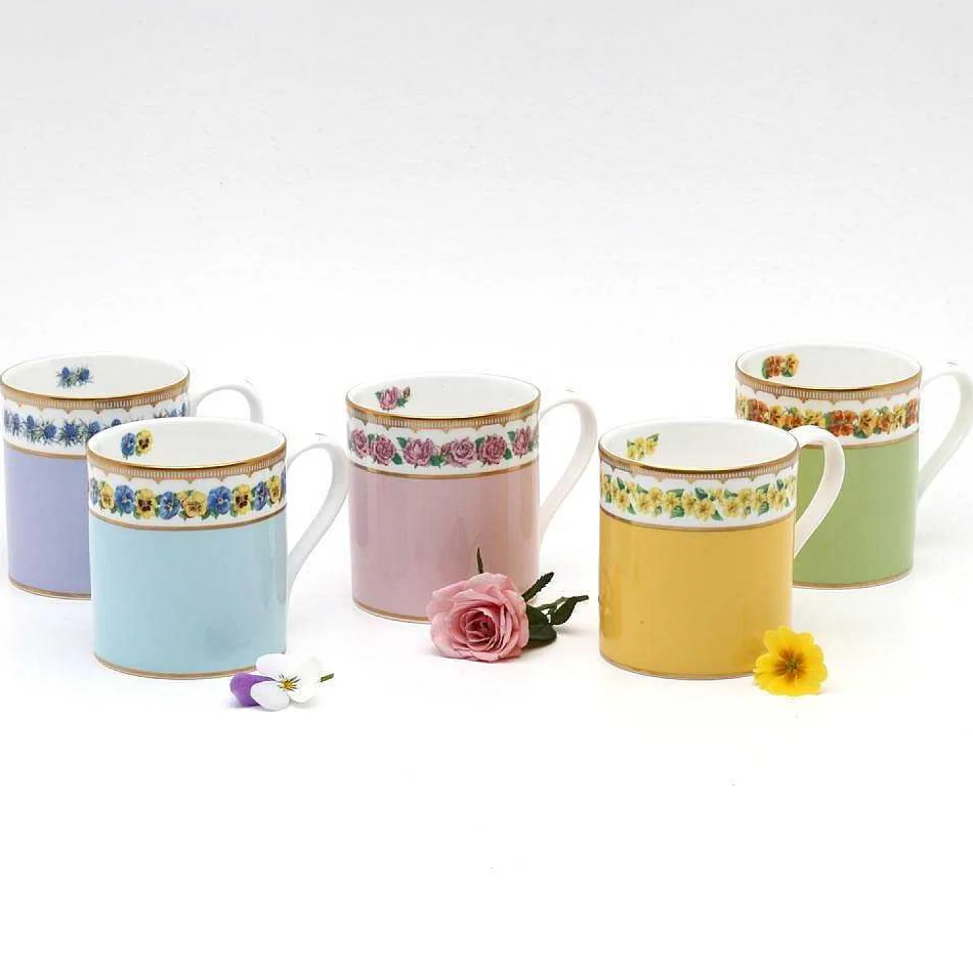 Halcyon Days Mugs*Shell Floral Primula Fine Bone China Mug |