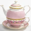 Halcyon Days Teaware*Shell Garden Floral Rose Tea For One