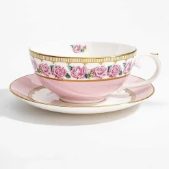 Halcyon Days Teaware*Shell Garden Floral Rose Tea For One