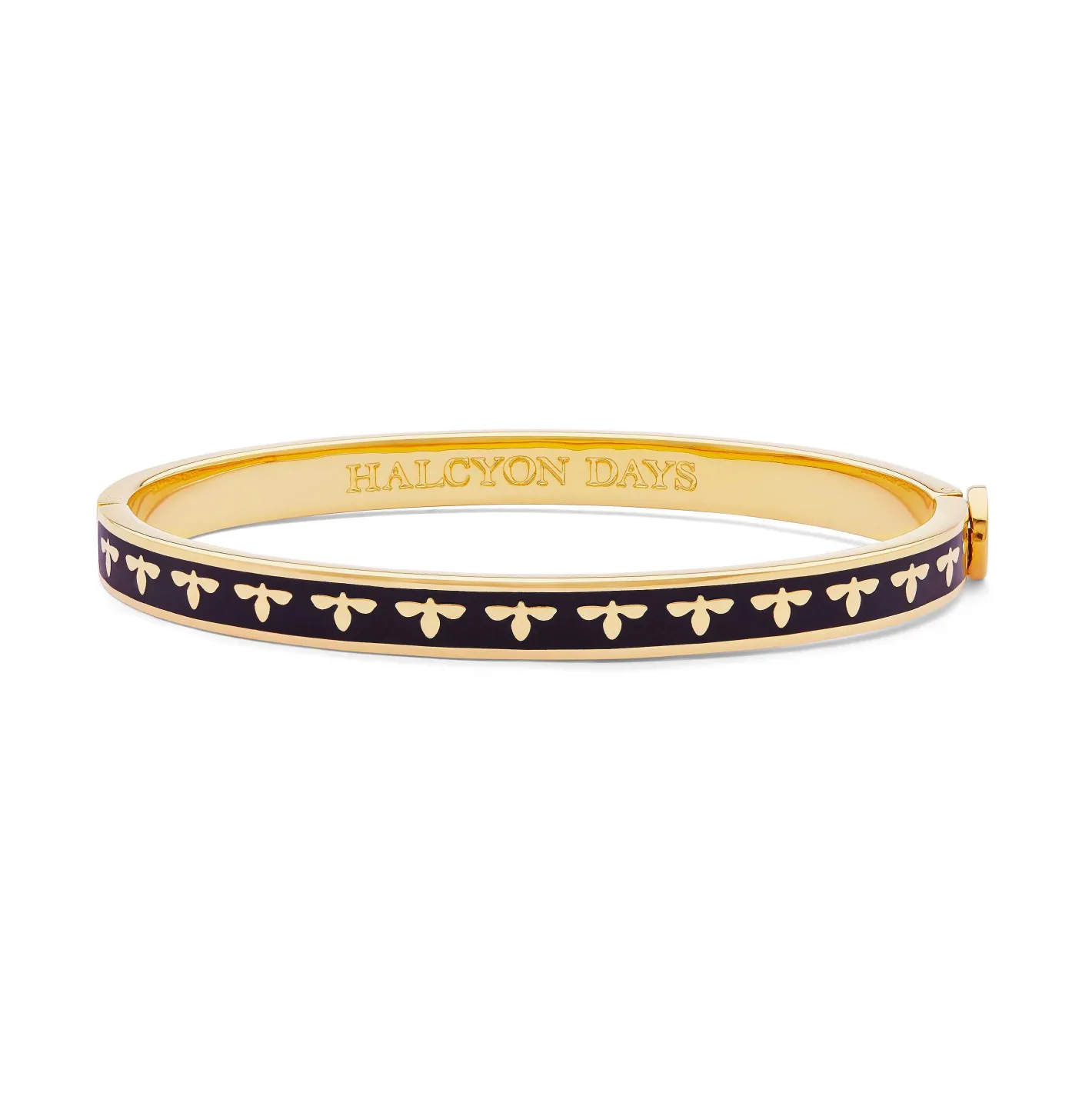 Halcyon Days Black*Skinny Bee Black & Gold Bangle |