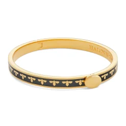 Halcyon Days Black*Skinny Bee Black & Gold Bangle |