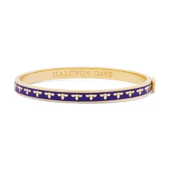 Halcyon Days Hinged Bangles*Skinny Bee Cobalt & Gold Bangle |
