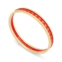 Halcyon Days Enamel Bangles*Skinny Bee Red & Gold Enamel Bangle |