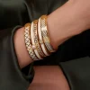 Halcyon Days Hinged Bangles*Skinny Chain Cream & Gold Bangle |