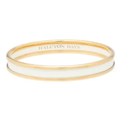 Halcyon Days Enamel Bangles*Skinny Cream & Gold Enamel Bangle |