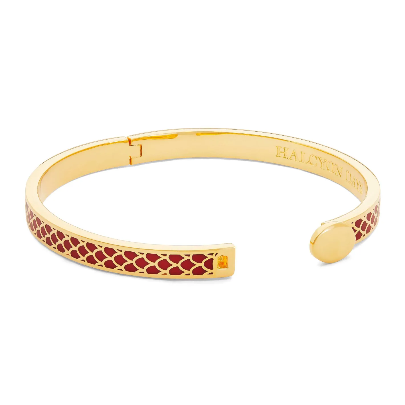 Halcyon Days Hinged Bangles*Skinny Salamander Red & Gold Bangle |