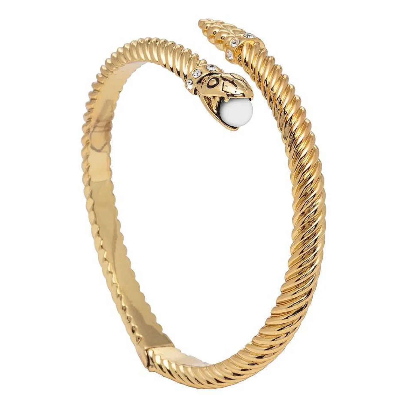 Halcyon Days Hinged Bangles*Snake Twist Cream & Gold Bangle |