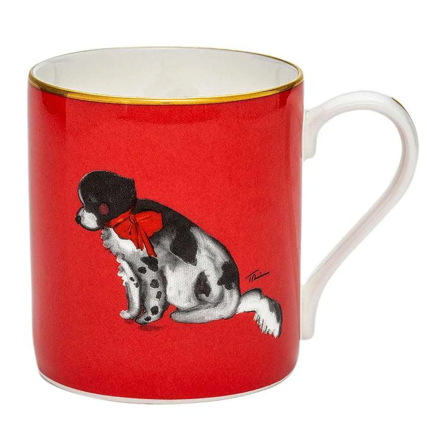 Halcyon Days Mugs*Spotty Dog Red Fine Bone China Mug, Tug Rice