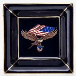 Halcyon Days Trinket Trays & Boxes*Star Spangled Banner Square Trinket Tray