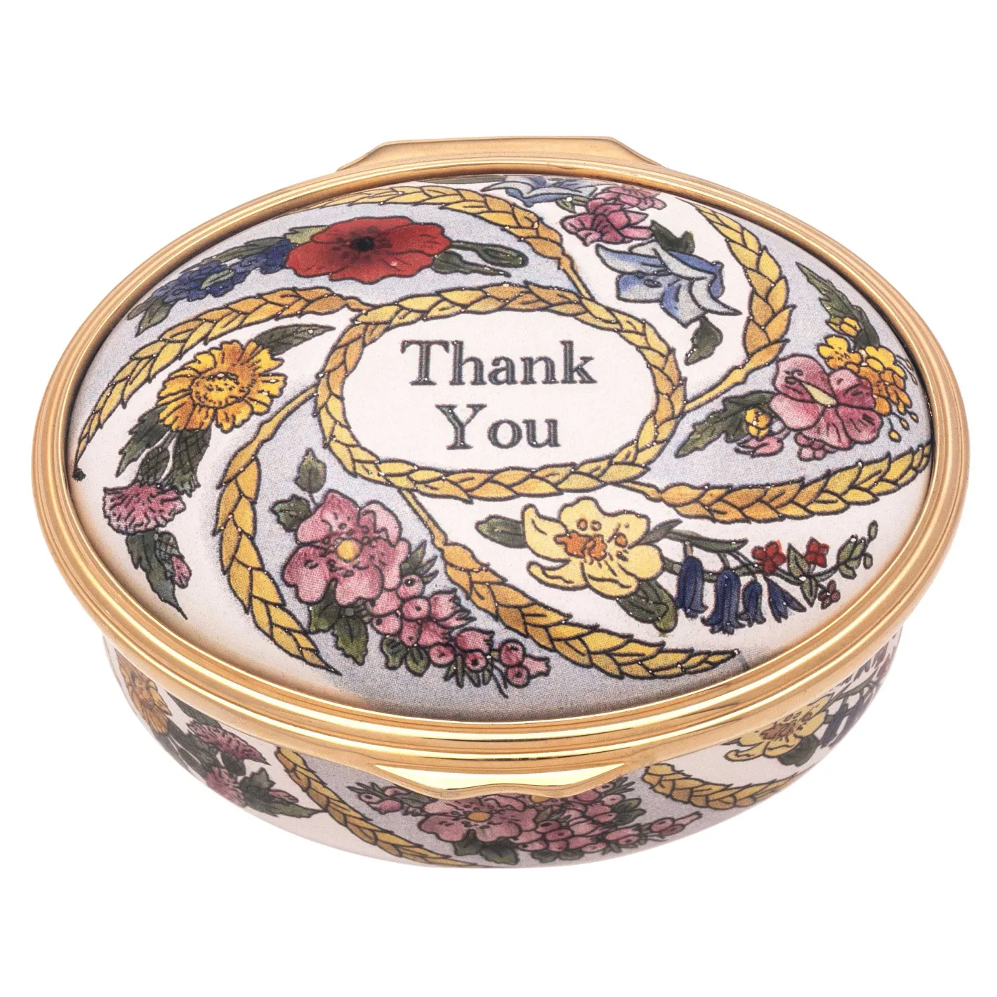 Halcyon Days Message & Occasions*Thank You Enamel Box |