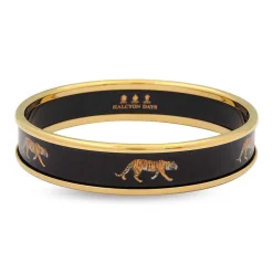 Halcyon Days Enamel Bangles*Tiger Black & Gold Enamel Bangle