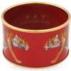 Halcyon Days Enamel Bangles*Tiger Red & Gold Enamel Cuff Bangle |