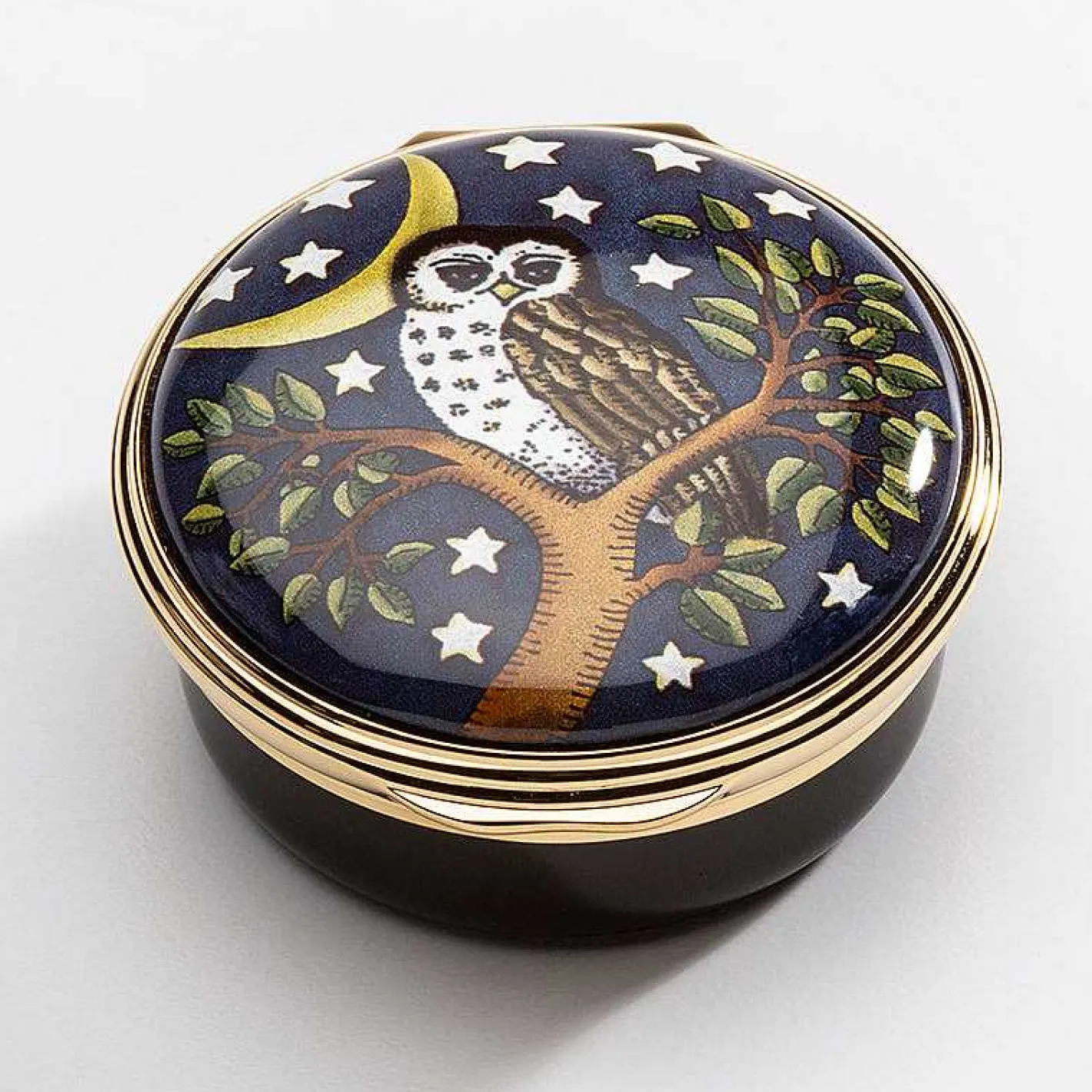 Halcyon Days Message & Occasions*Too-Wit Too-Woo, I Love You Enamel Box |